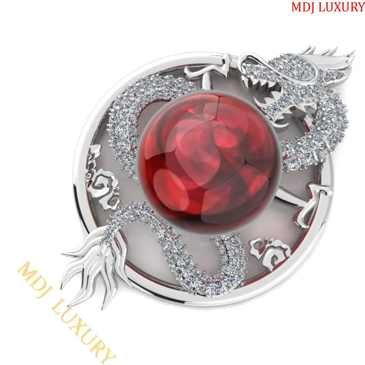 Mặt Dây Chuyền Rồng Quấn Ngọc 18k MDC23