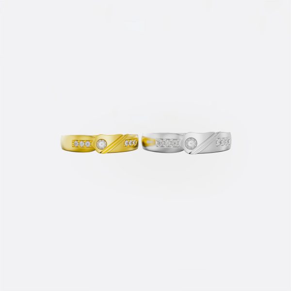 Nhẫn cưới vàng trắng mẫu thiết kế cao cấp NC37