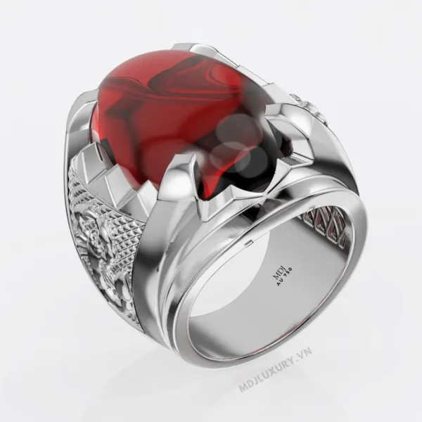 Nhẫn vàng nam đá Ruby thiên nhiên NN157