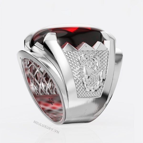 Nhẫn vàng nam đá Ruby thiên nhiên NN157