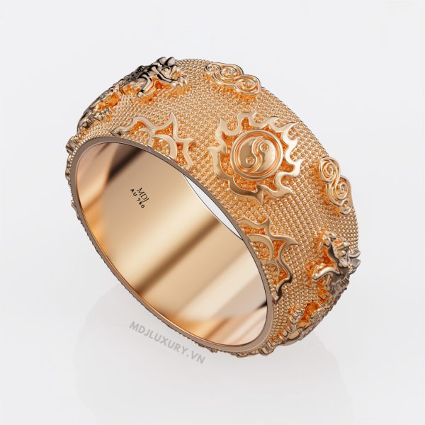 Nhẫn Nam Song Long vàng trắng MDJ – NN257