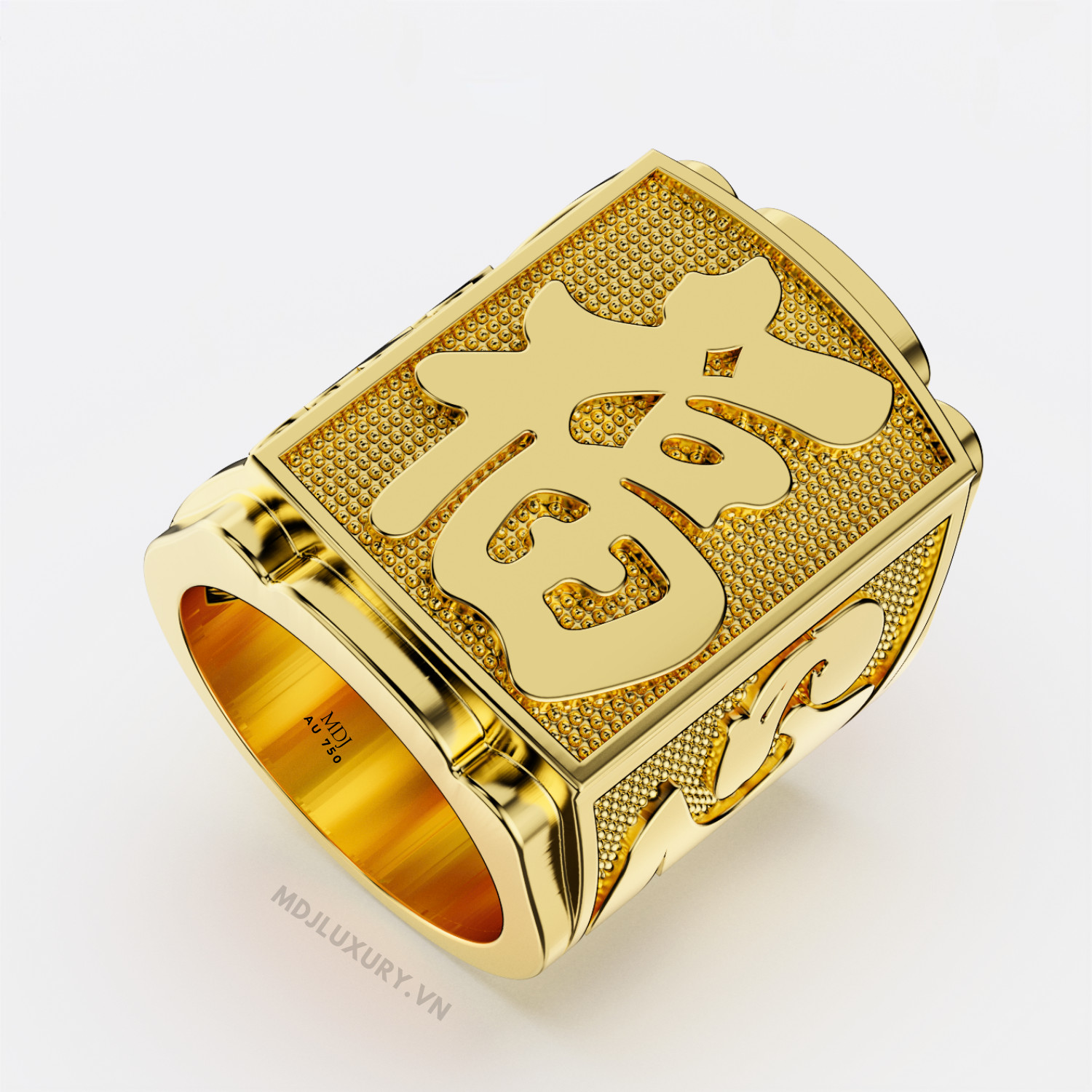 Nhẫn Nam Vàng 18K Chữ Phúc MDJ – NN259
