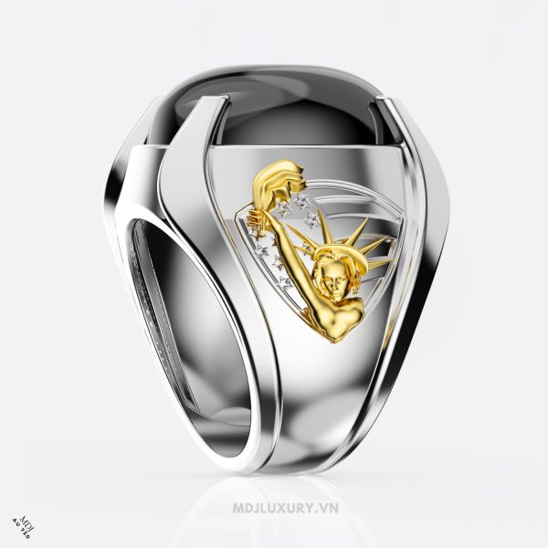 Nhẫn Nam Vàng Trắng Đá Ruby – NN260