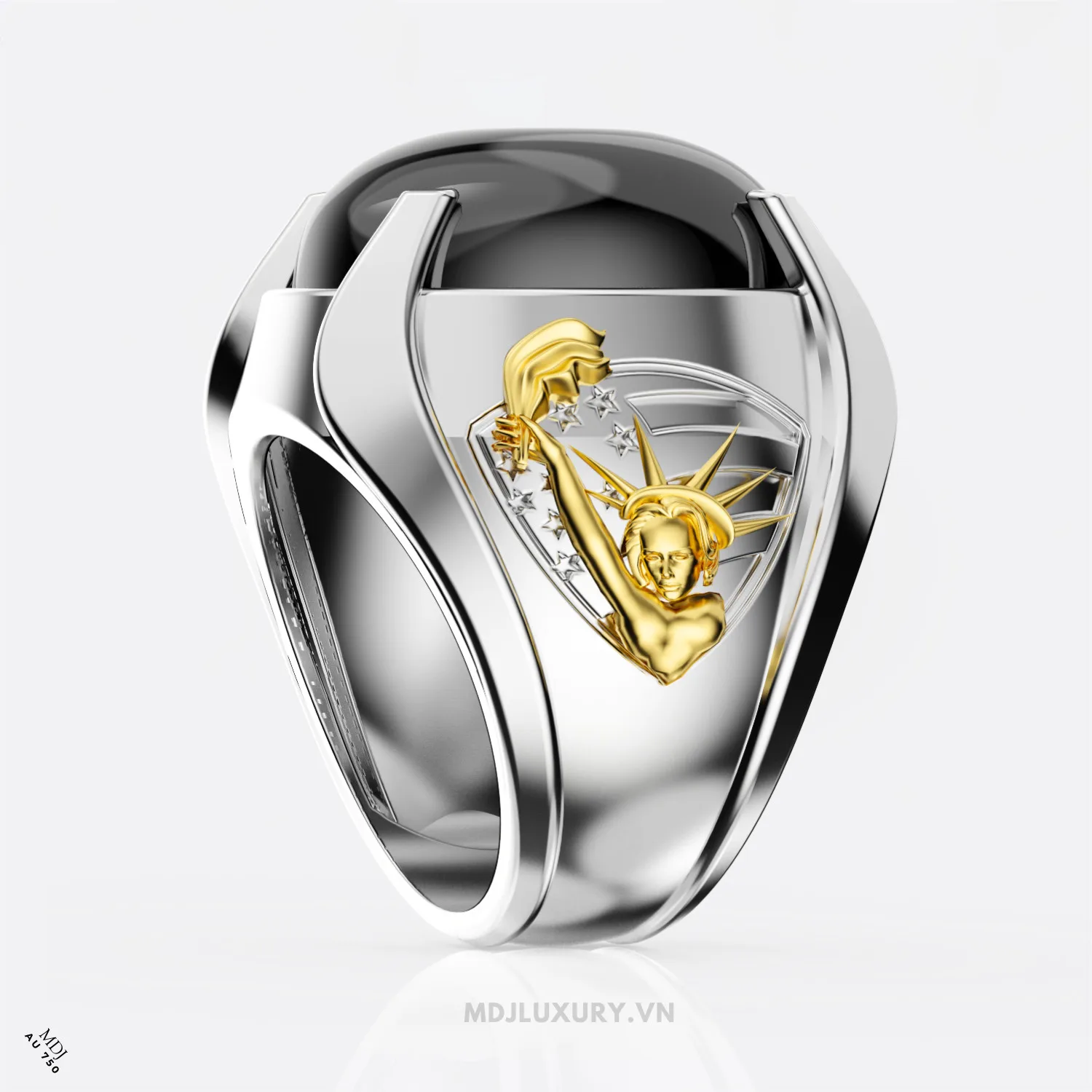 Nhẫn Nam Vàng Trắng Đá Ruby – NN260