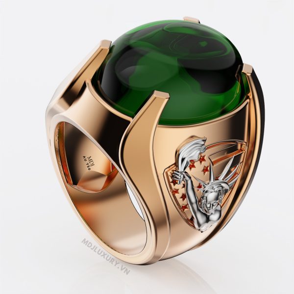 Nhẫn Nam Vàng Trắng Đá Ruby – NN260