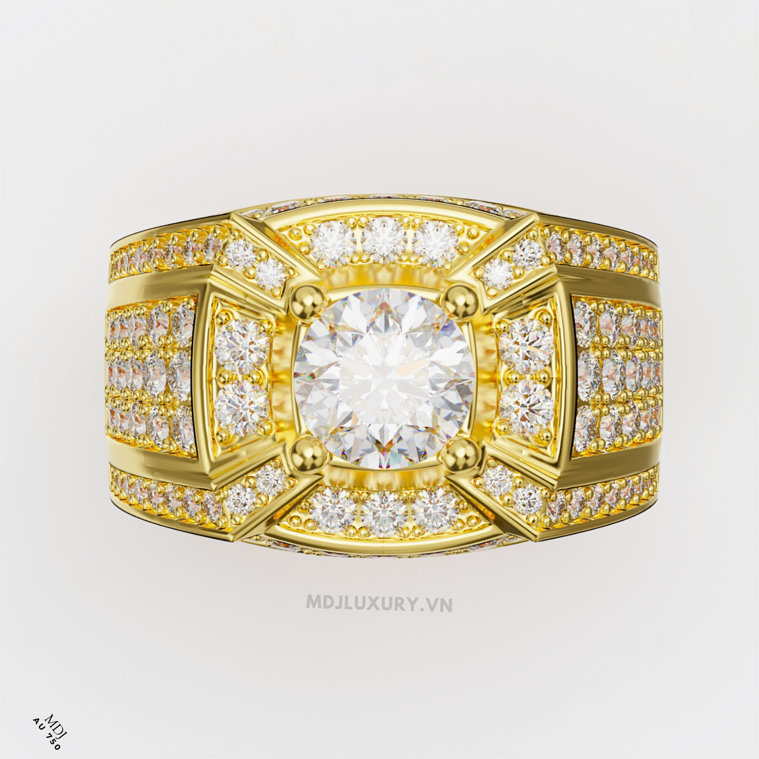 Nhẫn Nam Vàng Tây 18K MDJ Cao Cấp NN264