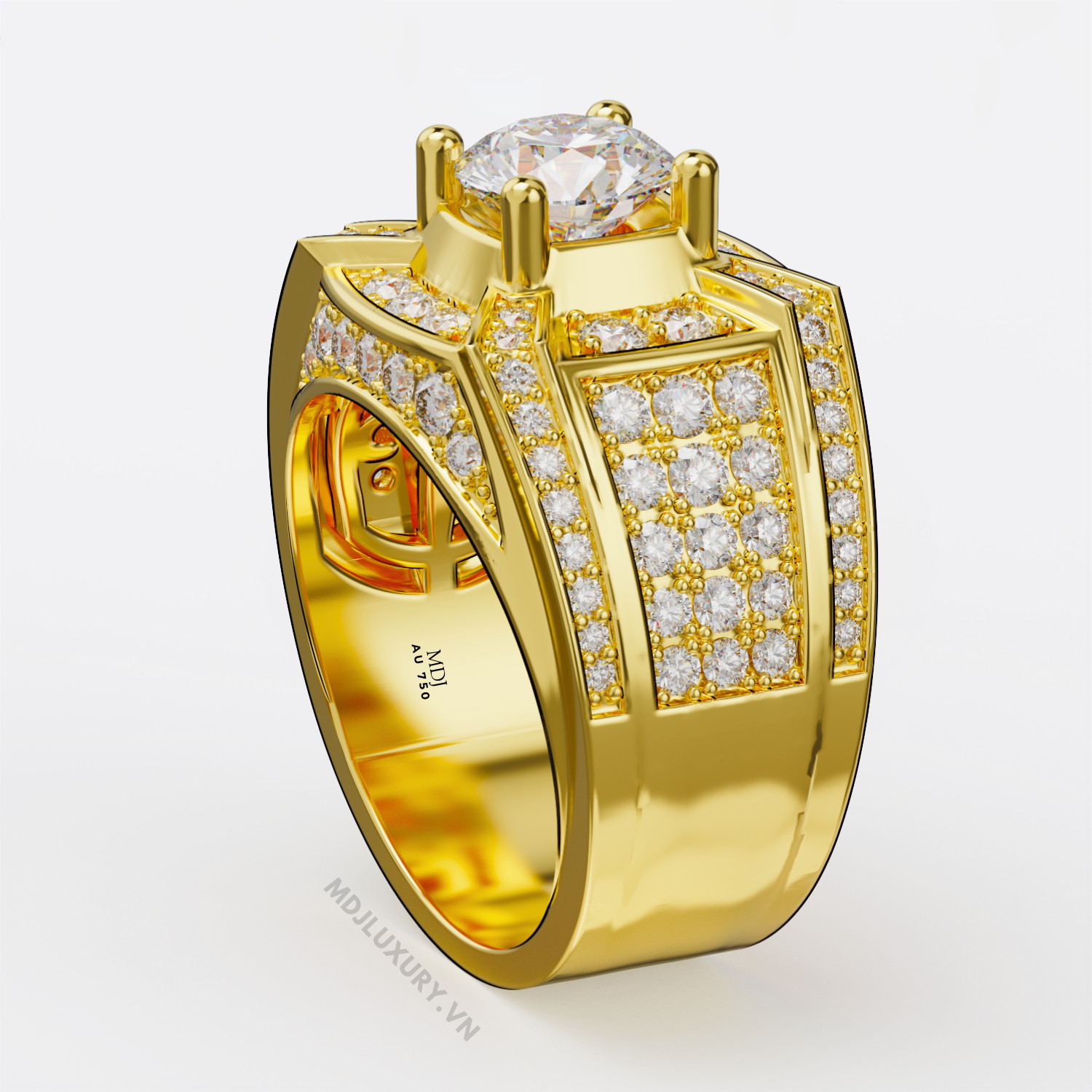 Nhẫn Nam Vàng Tây 18K MDJ Cao Cấp NN264