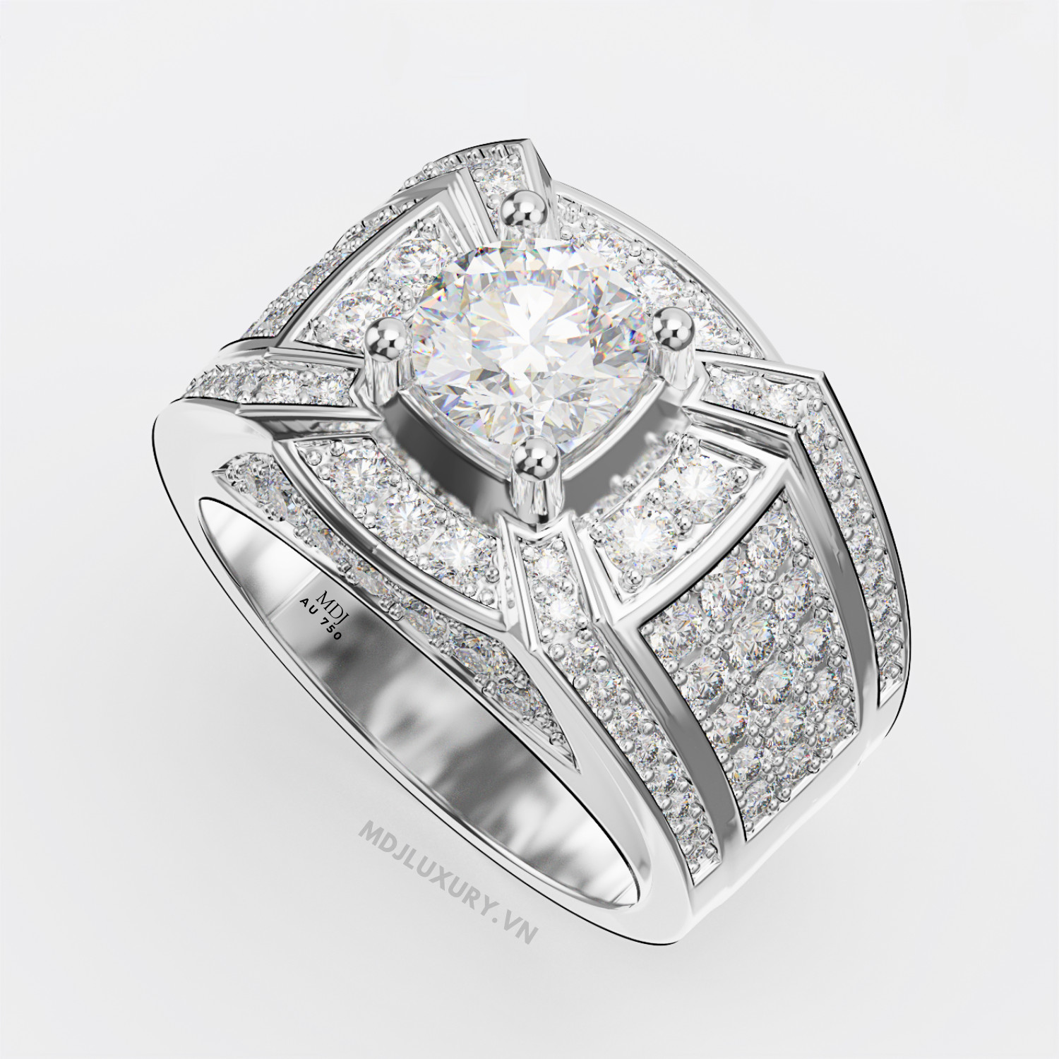 Nhẫn Nam Vàng Tây 18K MDJ Cao Cấp NN264