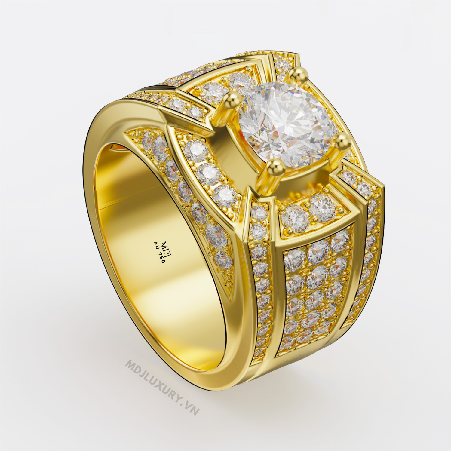 Nhẫn Nam Vàng Tây 18K MDJ Cao Cấp NN264