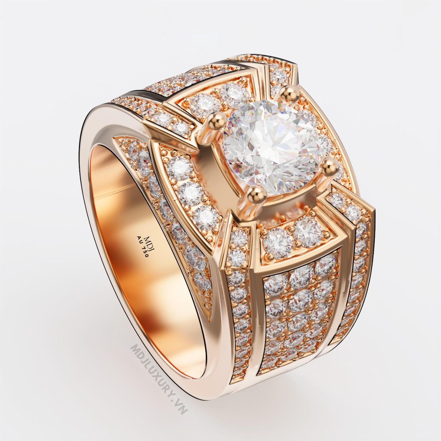 Nhẫn Nam Vàng Tây 18K MDJ Cao Cấp NN264