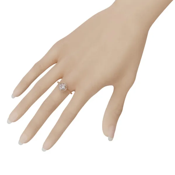 Nhẫn Cầu Hôn Vàng Hồng đá Ruby NNU52