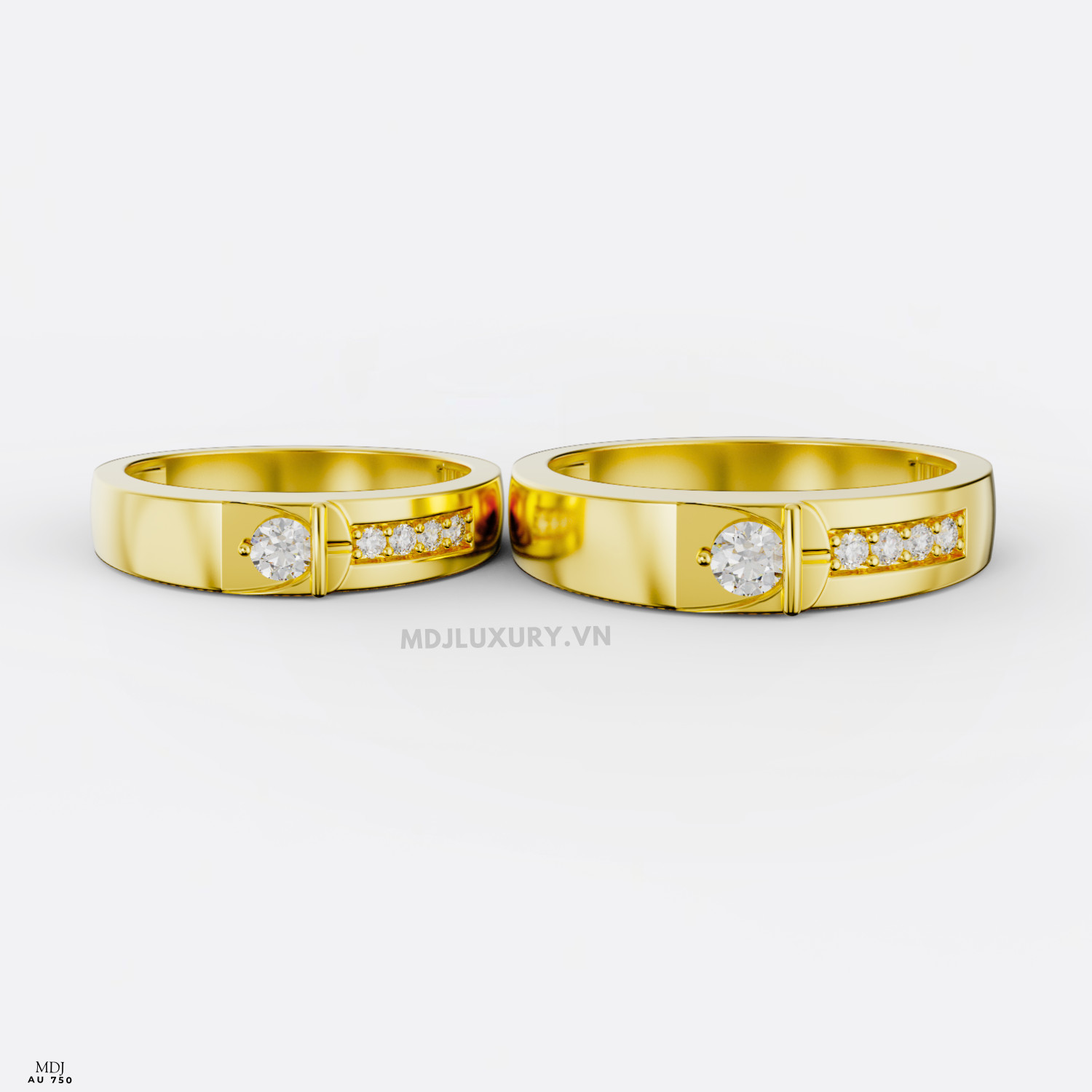 Nhẫn Cưới Vàng Tây MDJ 14K Cao cấp- NC23