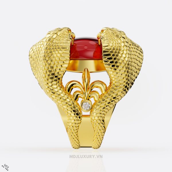 Nhẫn Nam Vàng Tây con giáp tuổi tỵ đá quý – MDJ LUXURY – NN104