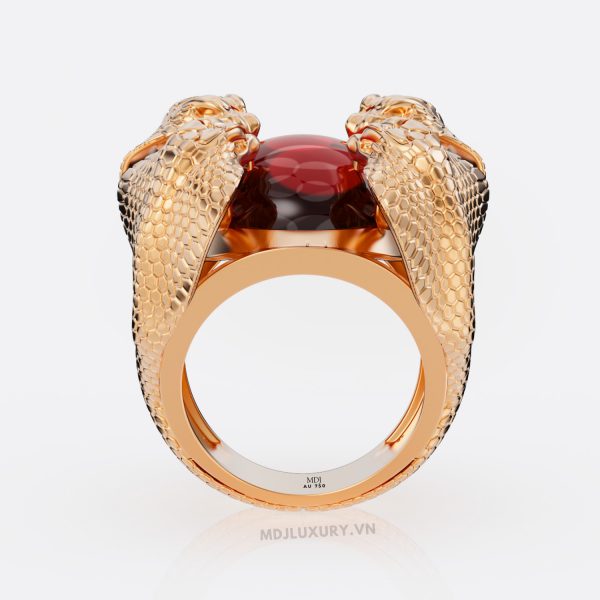 Nhẫn Nam Vàng Tây con giáp tuổi tỵ đá quý – MDJ LUXURY – NN104