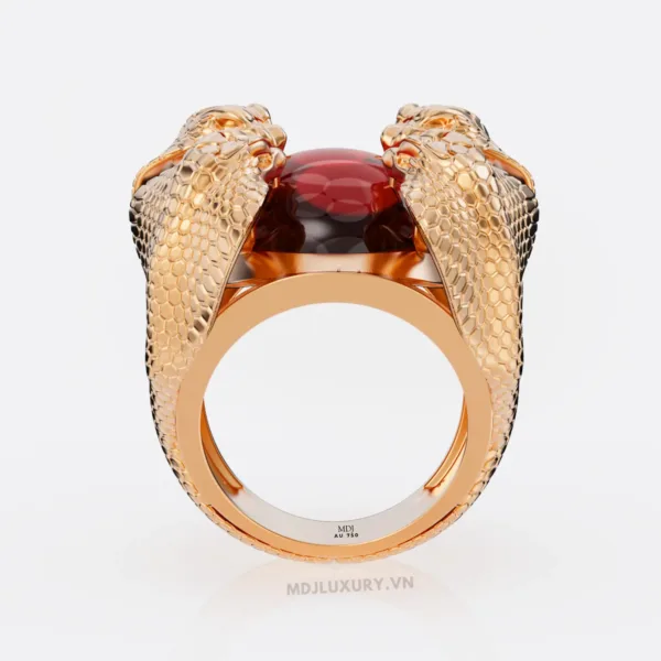 Nhẫn Nam Vàng Tây con giáp tuổi tỵ đá quý – MDJ LUXURY – NN104