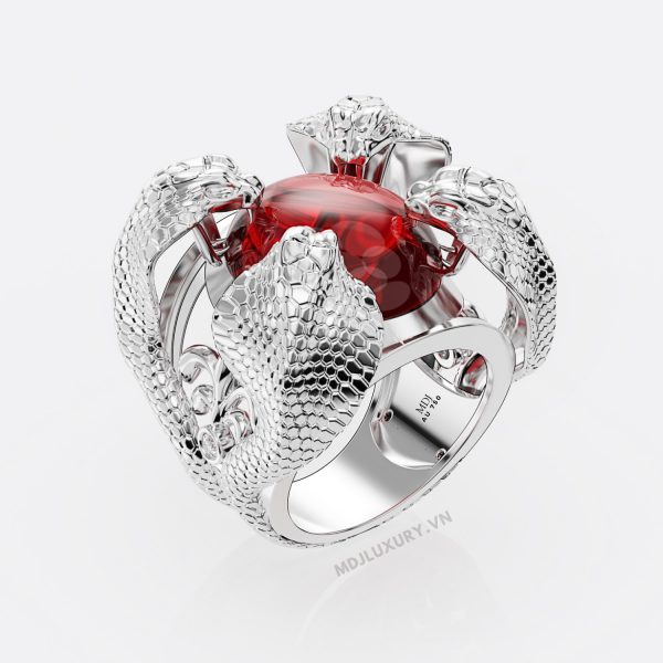 Nhẫn Nam Vàng Tây con giáp tuổi tỵ đá quý – MDJ LUXURY – NN104