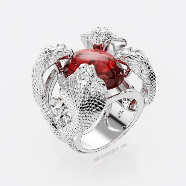 Nhẫn Nam Vàng Tây con giáp tuổi tỵ đá quý – MDJ LUXURY – NN104