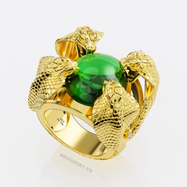 Nhẫn Nam Vàng Tây con giáp tuổi tỵ đá quý – MDJ LUXURY – NN104