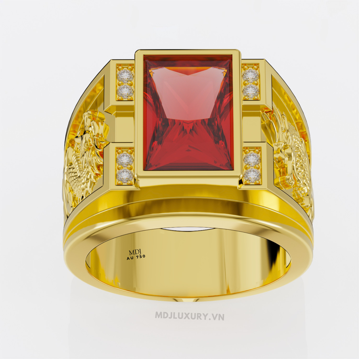 Nhẫn nam vàng 18K – Nhẫn Nam Tuổi Thìn NN272