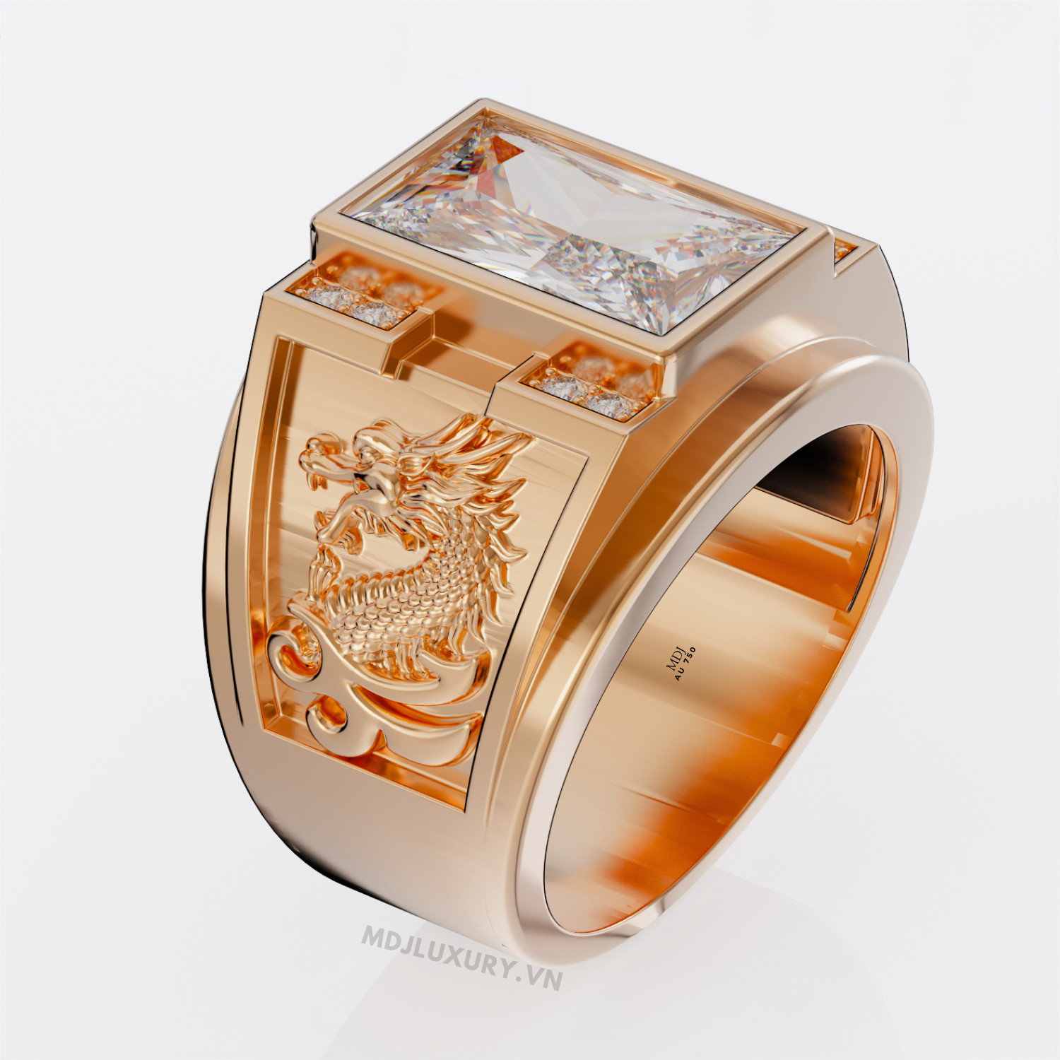 Nhẫn nam vàng 18K – Nhẫn Nam Tuổi Thìn NN272