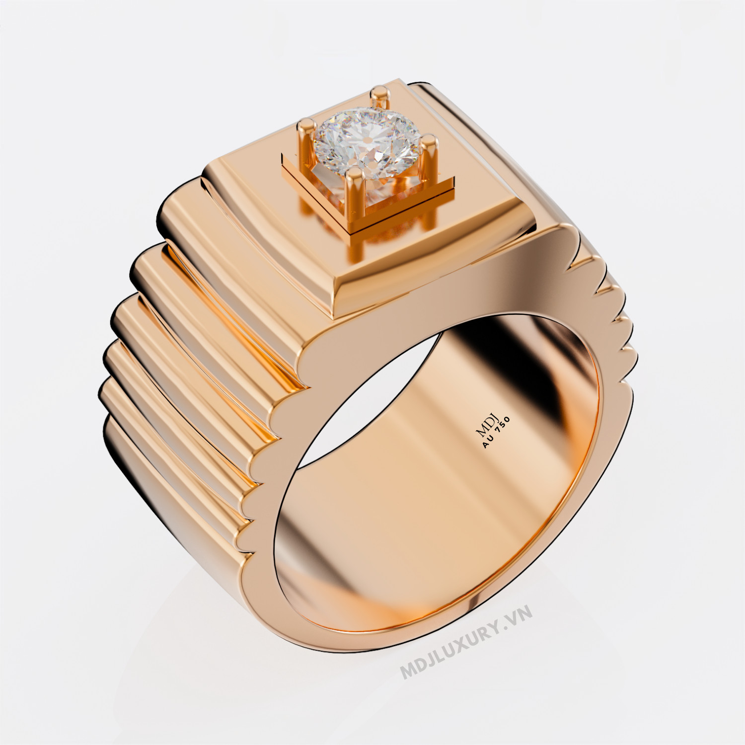 Nhẫn Nam Vàng Hồng 18K cao Cấp MDJ NN275