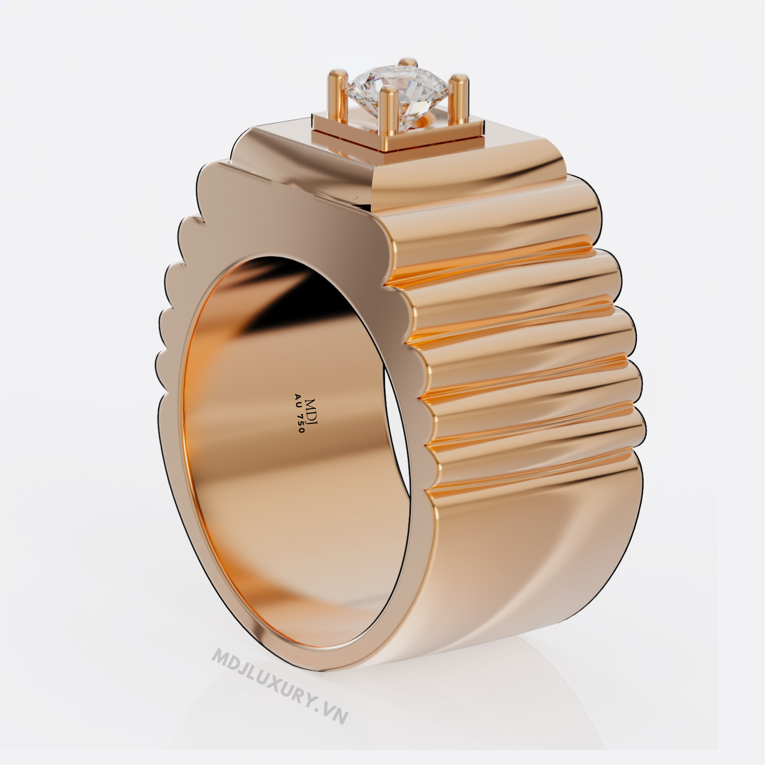 Nhẫn Nam Vàng Hồng 18K cao Cấp MDJ NN275