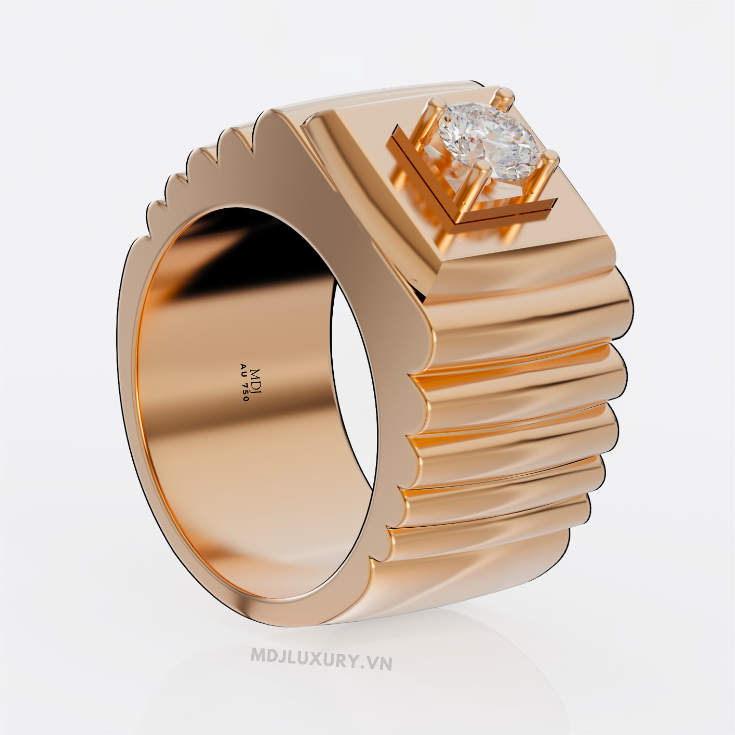 Nhẫn Nam Vàng Hồng 18K cao Cấp MDJ NN275