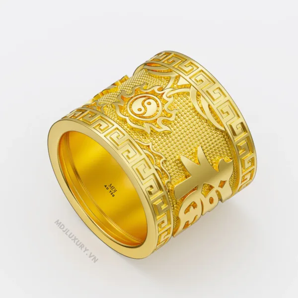 Nhẫn Nam Vàng Ta Chữ Phúc & Lộc & Thọ- Vàng 24K MDJ NN279