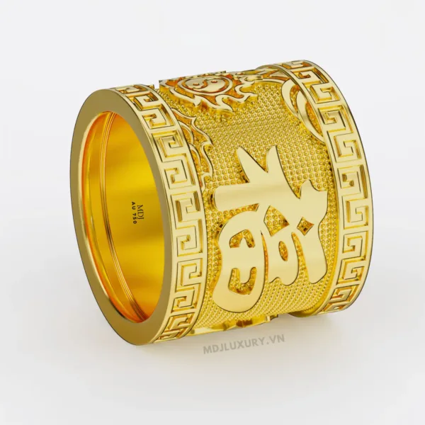 Nhẫn Nam Chữ Phúc Lộc Thọ vàng 18K -24K  MDJ NN279