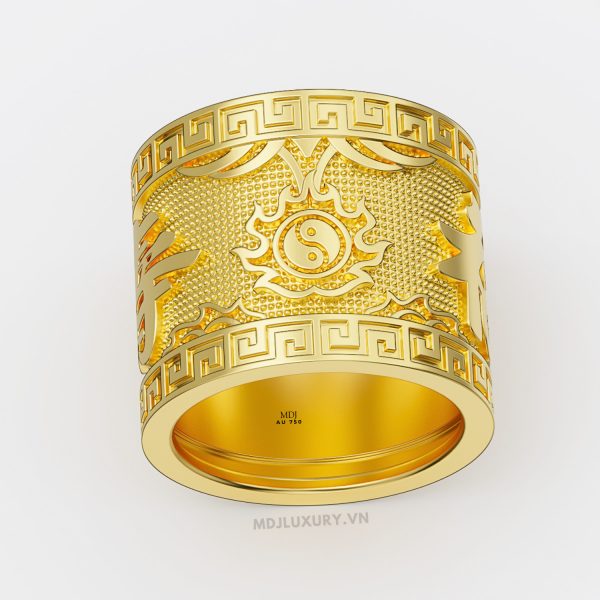 Nhẫn Nam Vàng Ta Chữ Phúc & Lộc & Thọ- Vàng 24K MDJ NN279
