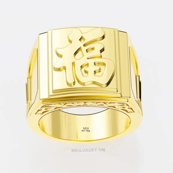 Nhẫn Nam Vàng Ta Chữ Phúc – Vàng Ta 24K MDJ NN280