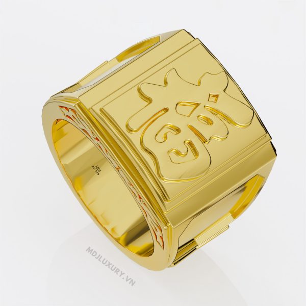 Nhẫn Nam Chữ Phúc vàng tây 14-18K MDJ NN280