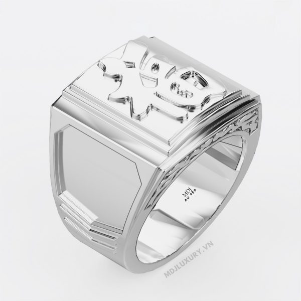 Nhẫn Nam Chữ Phúc vàng tây 14-18K MDJ NN280