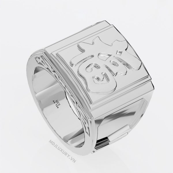 Nhẫn Nam Chữ Phúc vàng tây 14-18K MDJ NN280