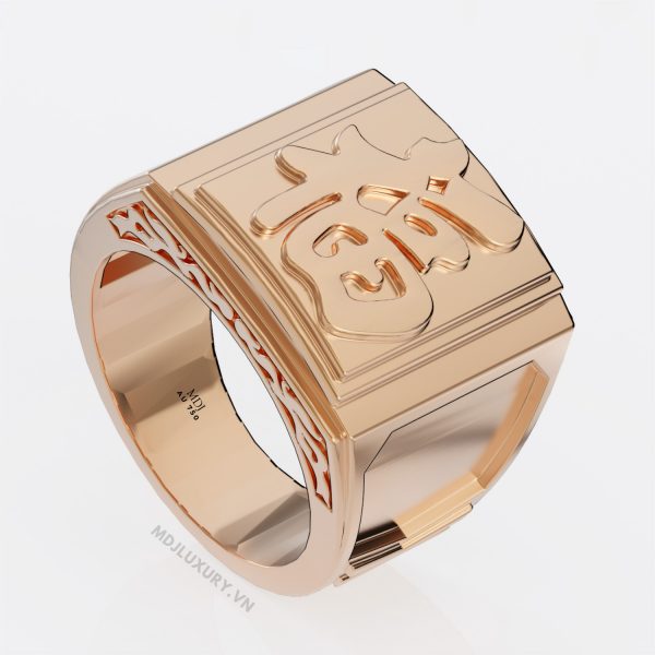 Nhẫn Nam Chữ Phúc vàng tây 14-18K MDJ NN280