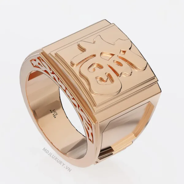 Nhẫn Nam Chữ Phúc vàng tây 14-18K MDJ NN280