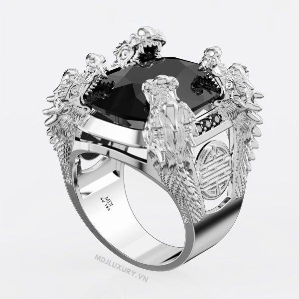 Nhẫn Nam Vàng Tứ Long Vàng 18K MDJ NN281