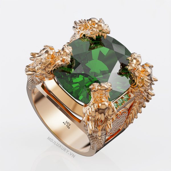 Nhẫn Nam Vàng Tứ Long Vàng 18K MDJ NN281