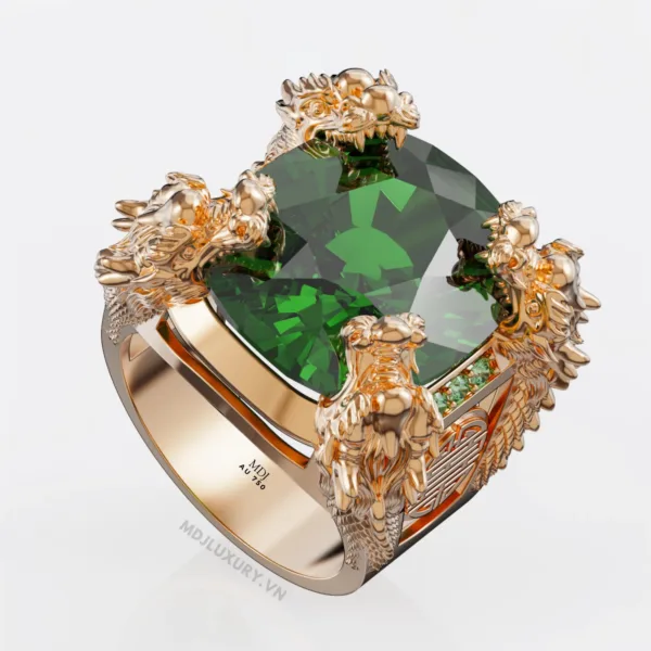 Nhẫn Nam Vàng Tứ Long Vàng 18K MDJ NN281
