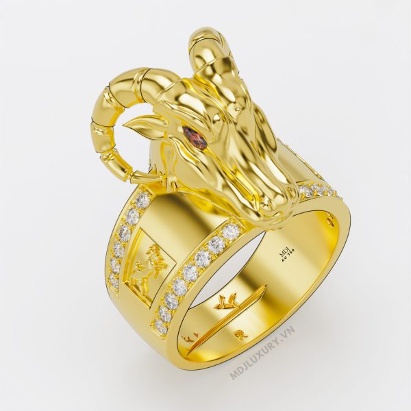 Nhẫn Nam Vàng Tây Tuổi Mùi Cao Cấp MDJ NN292