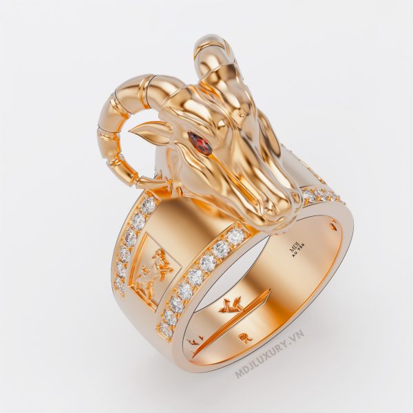 Nhẫn Nam Vàng Tây Tuổi Mùi Cao Cấp MDJ NN292