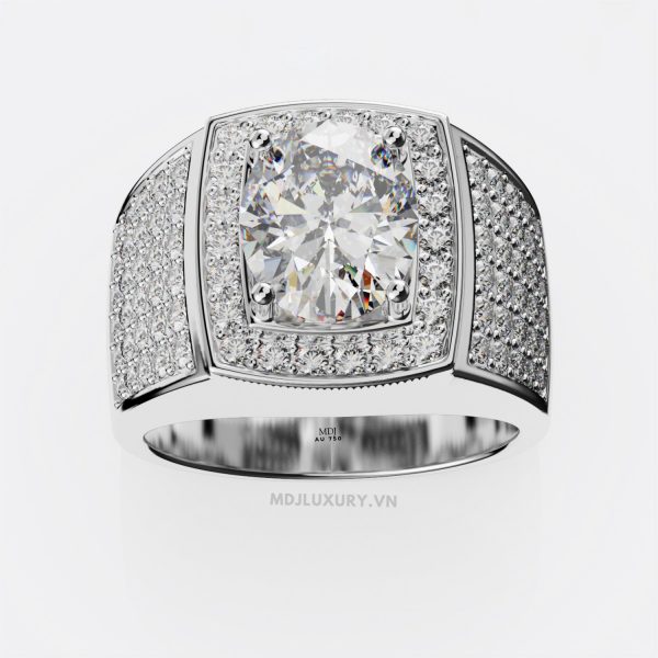 Nhẫn Nam Vàng Trắng Cao cấp MDJ NN293
