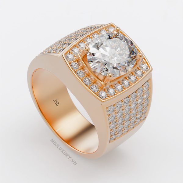 Nhẫn Nam Vàng Trắng Cao cấp MDJ NN293