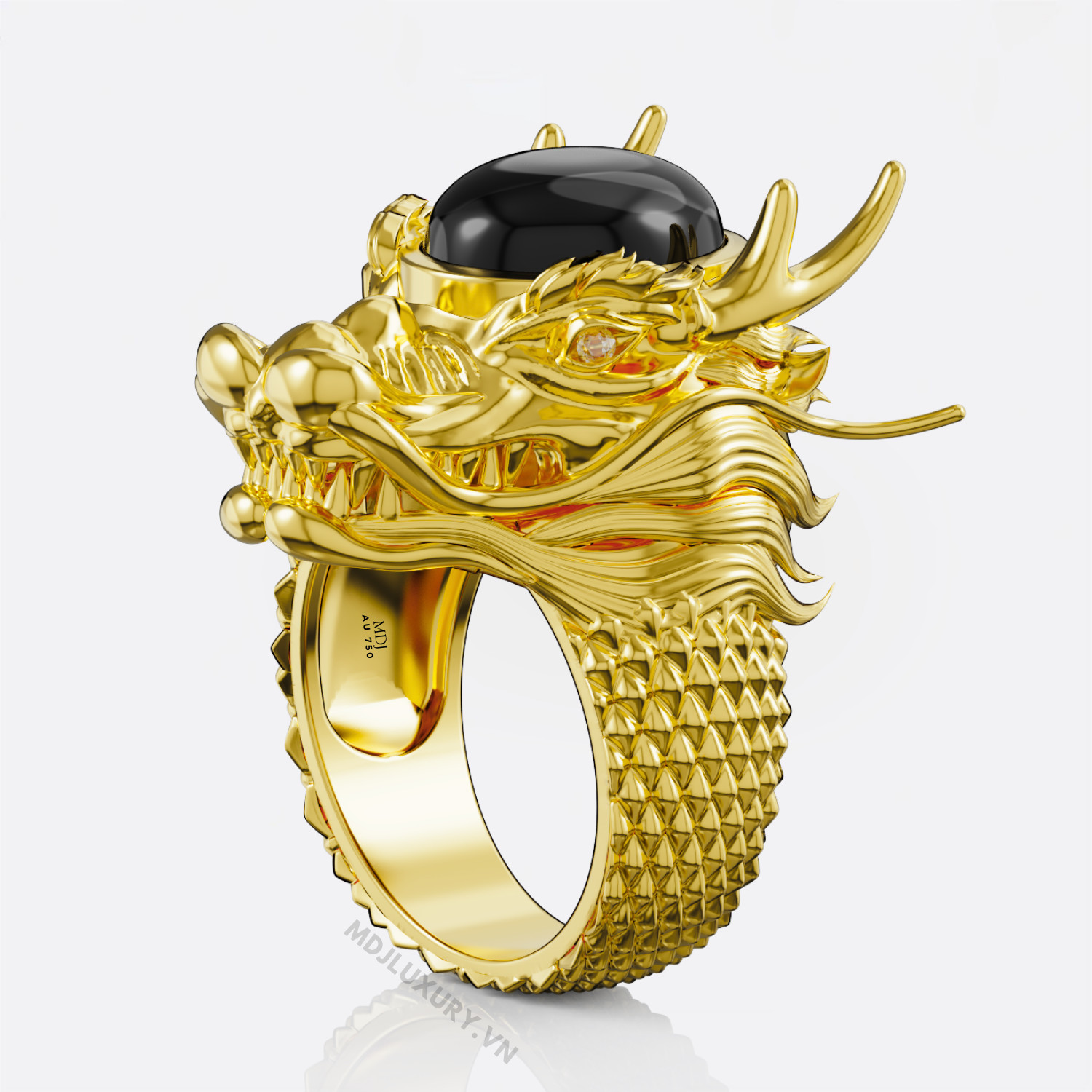 Nhẫn Nam Vàng Tây 18K, 14K Đầu Rồng MDJ NN295