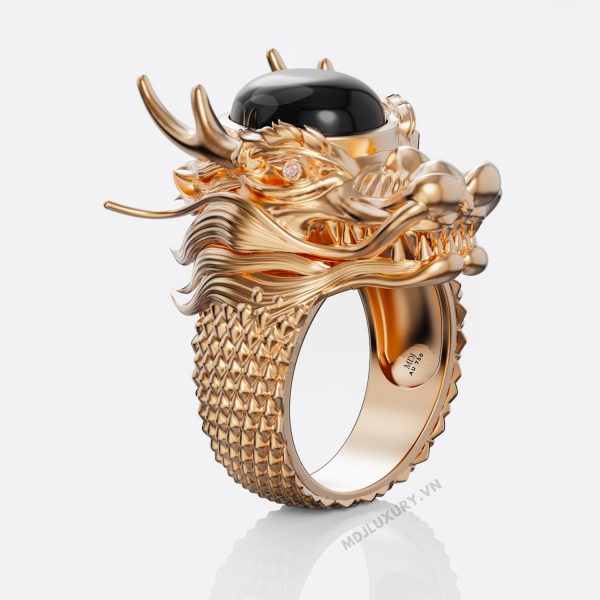 Nhẫn Nam Vàng Tây 18K, 14K Đầu Rồng MDJ NN295