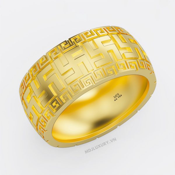 Nhẫn Nam Vàng Hồng Chữ Vạn – NN296