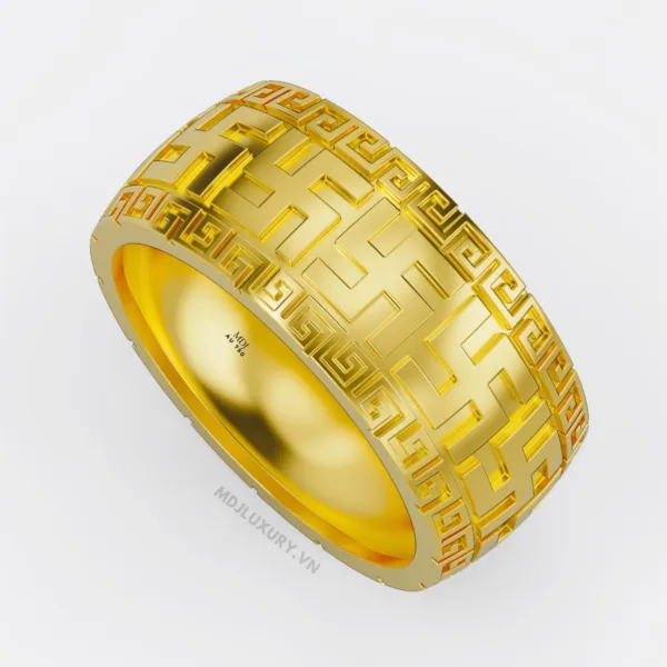 Nhẫn Nam Vàng Hồng Chữ Vạn – NN296