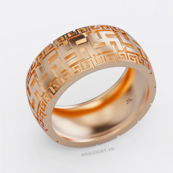 Nhẫn Nam Vàng Hồng Chữ Vạn – NN296