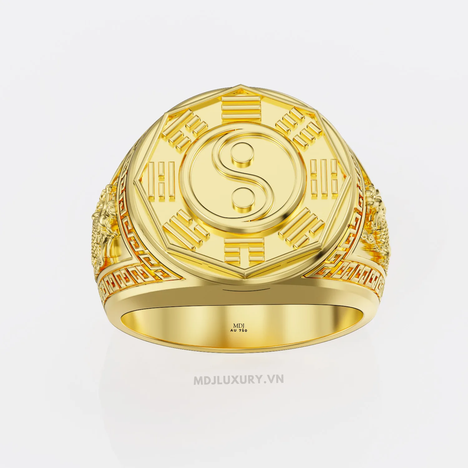 Nhẫn Vàng Nam Vòng Âm Dương Ngũ Hành 24K Cao Cấp MDJ NN302