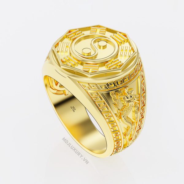 Nhẫn Vàng Nam Vòng Âm Dương Ngũ Hành 24K Cao Cấp MDJ NN302